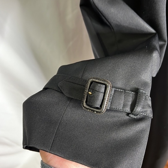 Aquascutum of London Made in England Black Trench Coat - Picture 5 of 11